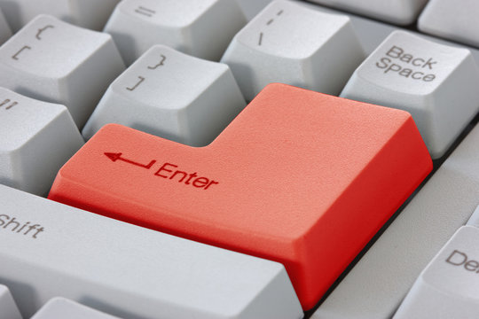 Red enter button on keyboard