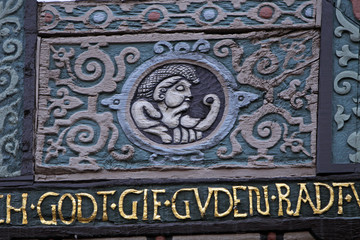 Fachwerkdetail in Lemgos Mittelstrasse