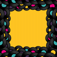 Vinyl record background with space for text. Vector.