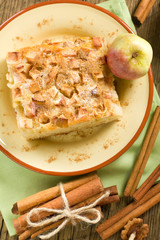 Homemade apple pie with cinnamon
