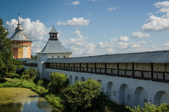 Wall with tower in Spaso-Prilutsky Monastery in Vologda