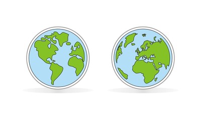 Planet Earth vector buttons, icon, sticker or logo