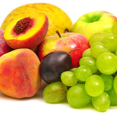 fruits and vegetables isolated on white background