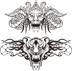 Symmetric animal tattoos