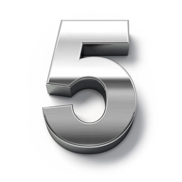 3d Metal Numbers - Number 5