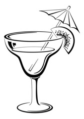 Glass with drink, black pictogram