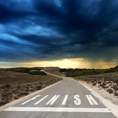 Road leading to finish
