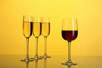 Glasses with wine
