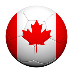 Obraz premium Canada Flag Pattern 3d rendering of a soccer ball
