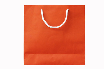 recyclable paper bag isolated on white background