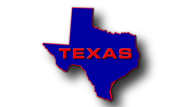 State of Texas map reveals from the USA map silhouette animation