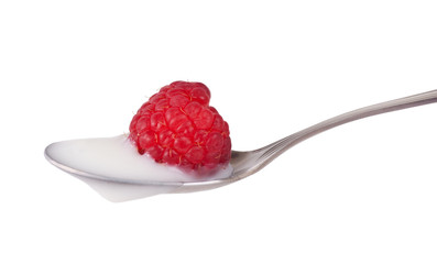 Raspberry on the silver spoon