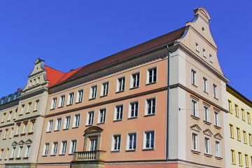 Neubrandenburg, Deutschland - Sanierte Wohnhauser