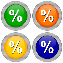 Vier Prozentbuttons