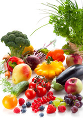 Fototapeta na wymiar vegetables,fruits and berries