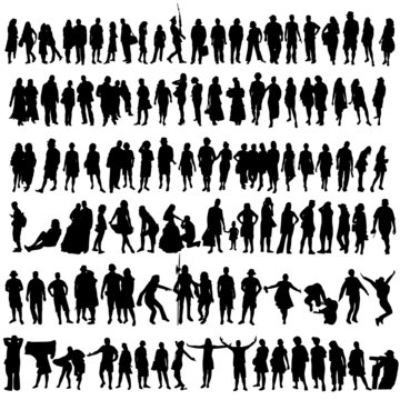 people vector black silhouette man and woman