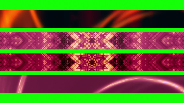 Four Looping Abstract Green Screen Lower Thirds