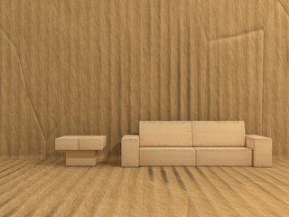 room is made ??of cardboard