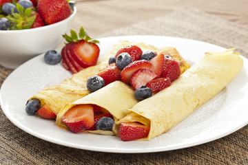 Fresh Homemade Strawberry Crepes