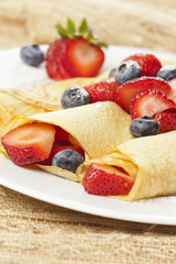 Fresh Homemade Strawberry Crepes