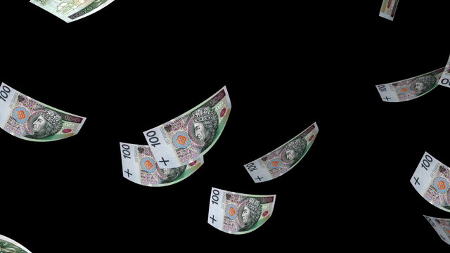 Falling Polish Zlotys (Loop + Matte)