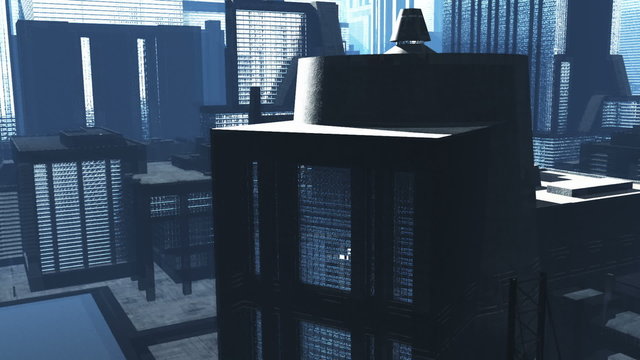 Metropolis - aerial 3D render