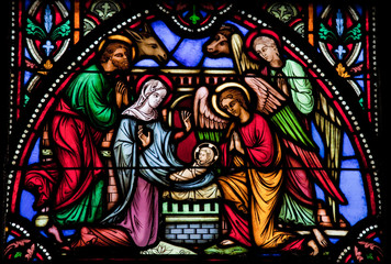 Nativity Scene - Stained glass window - 43813818
