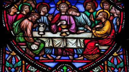 Last Supper - Stained glass window - 43814035