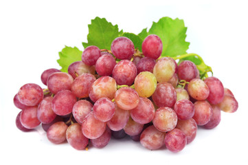 Grape cluster with leaves