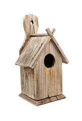 Obraz na płótnie Canvas Wooden Bird House Isolated