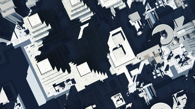 Metropolis - aerial 3D render