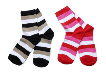striped socks isolated on white