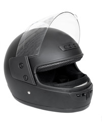 Black motorcycle helmet