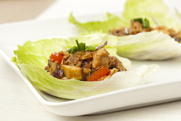 Homemade Asian Chicken Lettuce Wraps