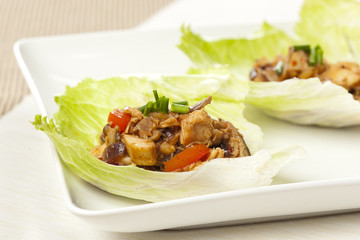 Homemade Asian Chicken Lettuce Wraps