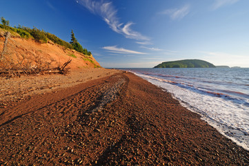 Evening colors on an ocean beach