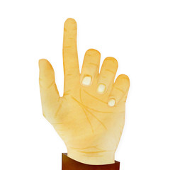 Paper texture ,Hand gesture pointing at something