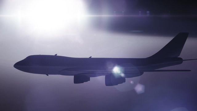 Airplane Flying 3D render