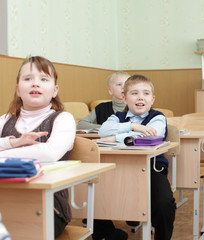 Schoolchild in a class