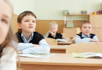Schoolchild in a class