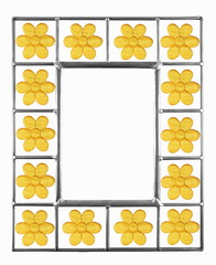 Yello Daisy Picture Frame isolated on white background