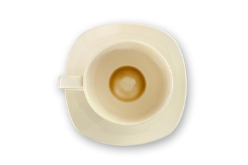 Cup of coffee isolated on white background.