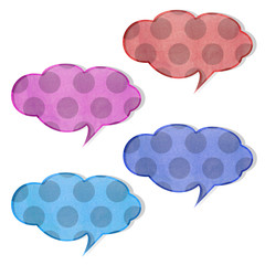 Talk tag recycled paper on white background