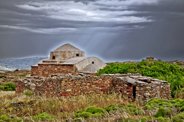 grèce; cyclades, naxos : église byzantine