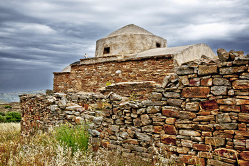 grèce; cyclades, naxos : église byzantine
