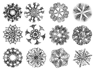 Snowflakes winter set