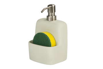 dish soap bottle and sponge