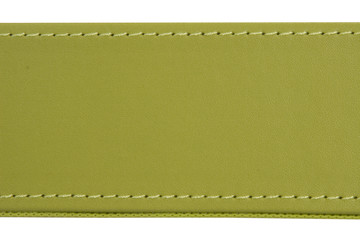thread seam on green leather