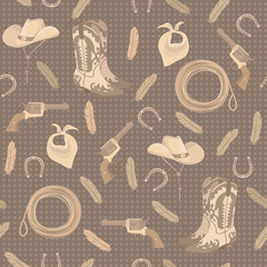 seamless pattern with cowboy elements