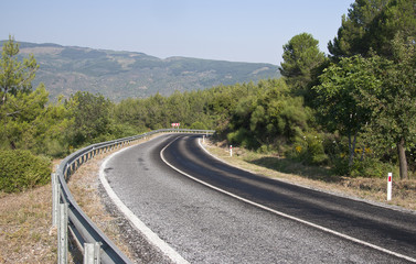 mountain road with dangerous curves
